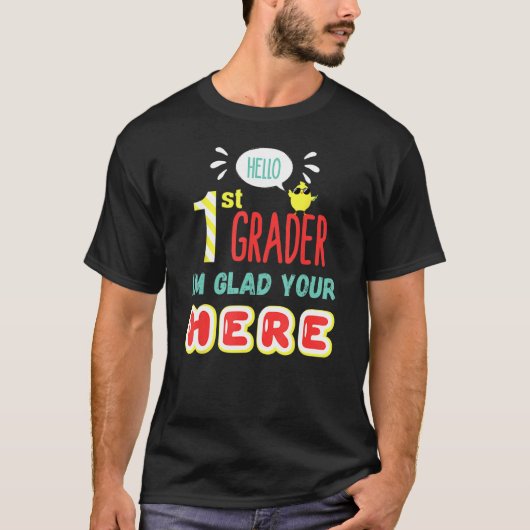 1st Grade Teacher Team Hello 1st First Grader Back Tシャツ (正面)