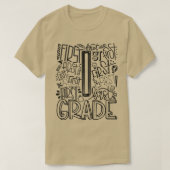 1st Grade Typography Team First Grade Teacher Back Tシャツ (デザイン正面)