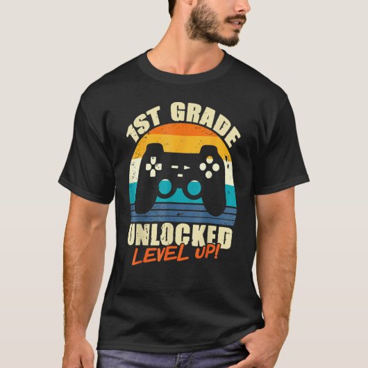 1st Grade Unlocked Level Up Gamer Back To School F Tシャツ (正面)