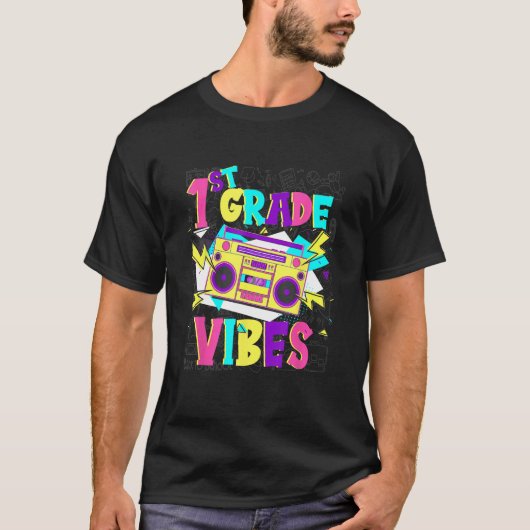 1st Grade Vibes Stereo Student Teacher Back To Sch Tシャツ (正面)