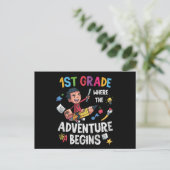 1st Grade Where Adventure Begins バックトゥスクール ポストカード (スタンド正面)