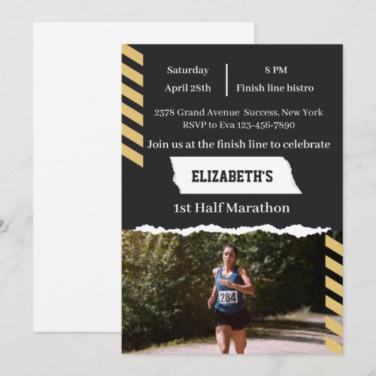 1st Half Marathon Runner First Running 13 1  招待状 (正面/裏面)