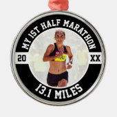 1st Half Marathon Runner First Running Beginner メタルオーナメント (正面)