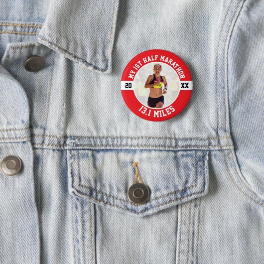 1st Half Marathon Runner First Running Beginner 缶バッジ (インサイチュ)