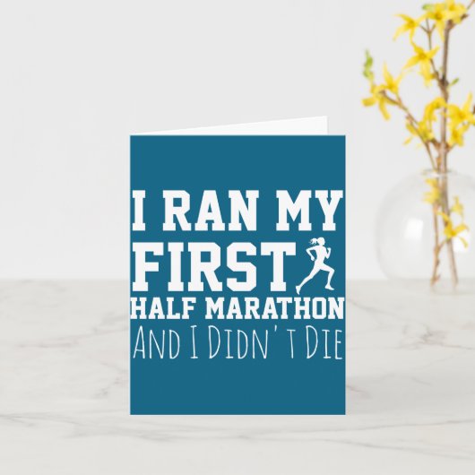 1st Half Marathon Runner Funny Running First カード (黄色い花)