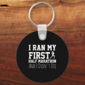 1st Half Marathon Runner Funny Running First キーホルダー (正面)