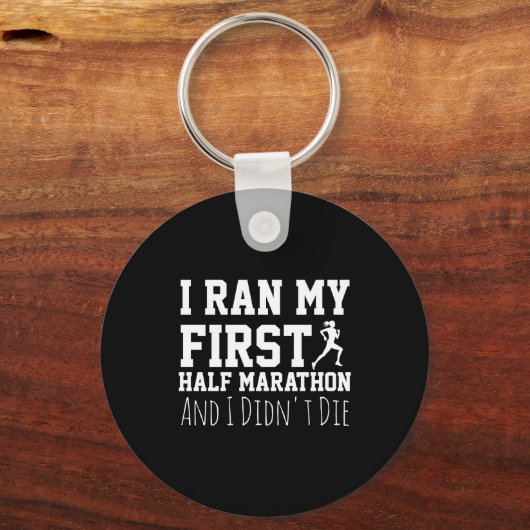 1st Half Marathon Runner Funny Running First キーホルダー (正面)