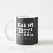1st Half Marathon Runner Funny Running First  コーヒーマグカップ (左)