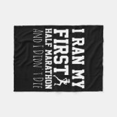1st Half Marathon Runner Funny Running First  フリースブランケット (正面(横))