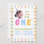 1ST- IT'S FUN TO BE ONE FIRST BIRTHDAY INVITATION  招待状 (正面)