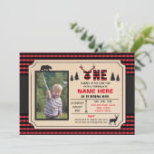 1st Lumberjack 1誕生日招待状チェック招待状 招待状 (スタンド正面)