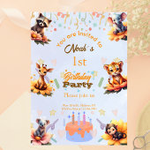 1st Party Animals Kids Birthday Invitation 招待状