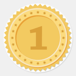 1st Place Gold Medal ラウンドシール