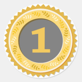 1st Place Gold Medal Dark ラウンドシール