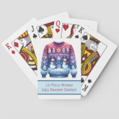 1st Place Winner Ugly Sweater Blue Red Purple トランプ (裏面)