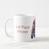 1st Place Winner Ugly Sweater Contest Red Blue コーヒーマグカップ (左)