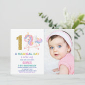 1st Rainbow Unicorn誕生日招待状w photo 招待状 (スタンド正面)