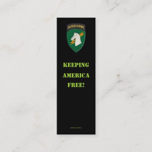 1st special operationsコマンドpatchプロファイルカード スキニー名刺 (正面)