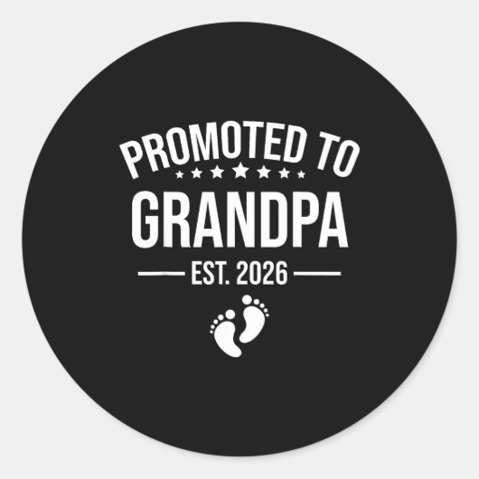 1st Time Grandpa Est 2026 New First Grandpa 2026  ラウンドシール (正面)