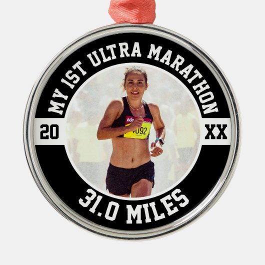 1st Ultra Marathon First Marathoner Running Runner メタルオーナメント (正面)