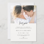 1st Wedding Anniversary - First Year with Photo 招待状 (正面)