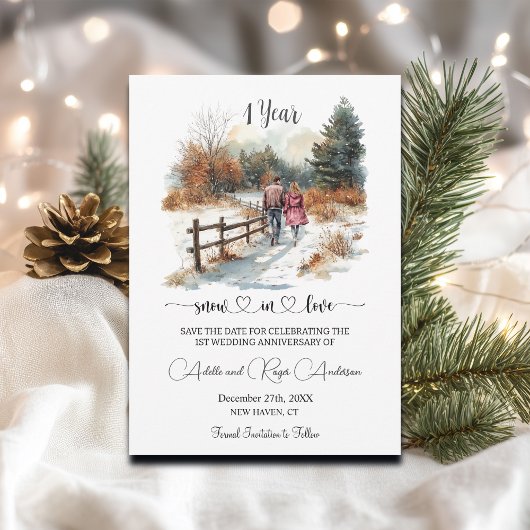 1st Wedding Anniversary Winter Landscape Romantic セーブザデート