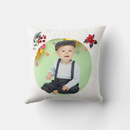 1st Xmas Candy Cane Gingerbread Photo  クッション (裏面)