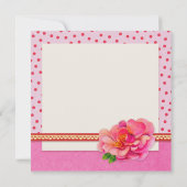 1steバースデーカードピンク – ヴィンテージボヘミアンフラワー カード (裏面)