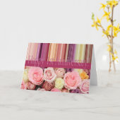 1st's結婚アニバーサリーカード – パステルバラストライプ カード (黄色い花)