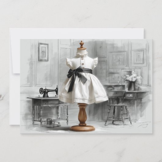 1thバースデーアトリエブラック&ホワイトスタイル 招待状 (正面)