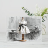 1thバースデーアトリエブラック&ホワイトスタイル 招待状 (スタンド正面)