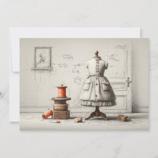 1thバースデーアトリエブラック&ホワイトスタイル 招待状 (正面)