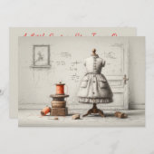 1thバースデーアトリエブラック&ホワイトスタイル 招待状 (正面/裏面)