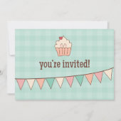 1thバースデーカップケーキ招待状 招待状 (裏面)