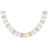 1thバースデーシャビーシックバラ素朴ウッドフローラ バンティングフラッグ (全)