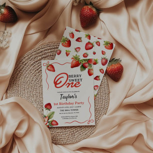 1thバースデーストロベリー招待状 招待状