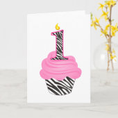 1thバースデーディバカップケーキ カード (黄色い花)
