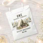 1thバースデーハッピーキャンパー子供の誕生日パーティー フェイバーバッグ (クリップ留めされた状態)