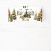1thバースデーハッピーキャンパー子供の誕生日パーティー 横断幕 (インサイチュ)
