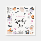 1thバースデーハロウィーンテーマ誕生日 スタンダードカクテルナプキン (正面)