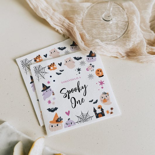 1thバースデーハロウィーンテーマ誕生日 スタンダードカクテルナプキン