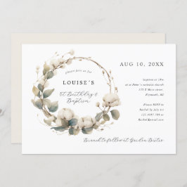 1thバースデーバプティスコットン&ユーカリリース 招待状