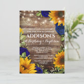 1thバースデーバプティスサンフラワー&バラ招待状 招待状 (スタンド正面)