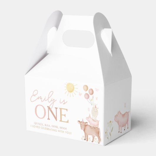 1thバースデーファームアニマルズ納屋周囲の庭パーティーガールズ フェイバーボックス (裏面サイド)