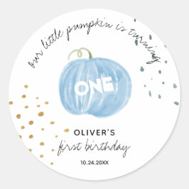 1thバースデーブルーパンプキン ラウンドシール