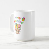 1thバースデーマウスネズミ子どもの誕生日 コーヒーマグカップ (正面左)