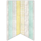 1thバースデーミント&イエローコテージパーティーデコール バンティングフラッグ (第2の旗)