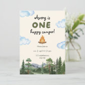 1thバースデーワンハッピーキャンパー招待状 招待状 (スタンド正面)