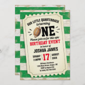 1thバースポーツサッカーチケットグ素朴リーン 招待状 (正面/裏面)