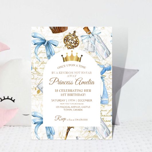 1th誕生日おとぎ話プリンセスガーリー誕生日 招待状
